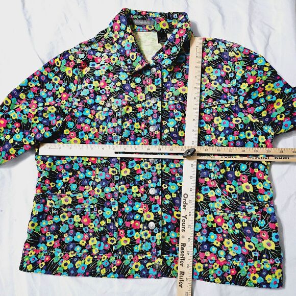 Liz Claiborne Womens Jacket Multi-Color Size XL 100% Cotton Button Close Pockets - Picture 3 of 14